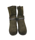 Botine dama 40, imitatie de piele, kaki - imagine 3