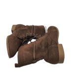 Ghete dama 37, material textil, maro - imagine 4