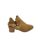 Botine dama 40, imitatie de piele, maro