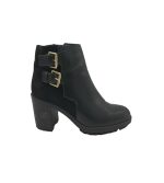 Botine dama Zara, 40, imitatie de piele, negru