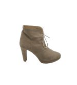 Botine dama 37, piele intoarsa, bej