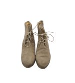 Botine dama 37, piele intoarsa, bej - imagine 3