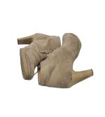 Botine dama 37, piele intoarsa, bej - imagine 4