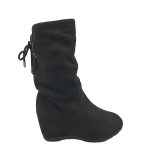 Cizme dama  38, material textil, negru (talpa falsa)