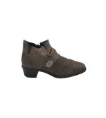 Botine dama Rieker, 40, piele, Imblanite, gri