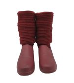 Cizme dama 40, imitatie de piele, material textil, rosu - imagine 3