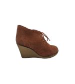 Botine dama 38, piele intoarsa, maro