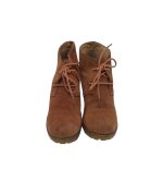 Botine dama 38, piele intoarsa, maro - imagine 3