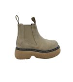 Ghete dama Last, 38, piele intoarsa, material textil, bej