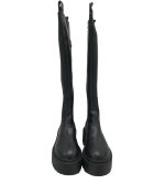 Cizme dama Boohoo, 38, imitatie de piele, material textil, negru - imagine 3