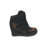 Botine dama Catwalk, 41, piele intoarsa, material textil, negru