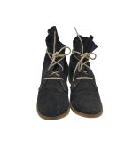 Botine dama 41, piele intoarsa, negru - imagine 3