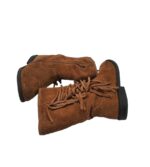 Cizme copii 27, piele intoarsa, Imblanite, maro - imagine 4